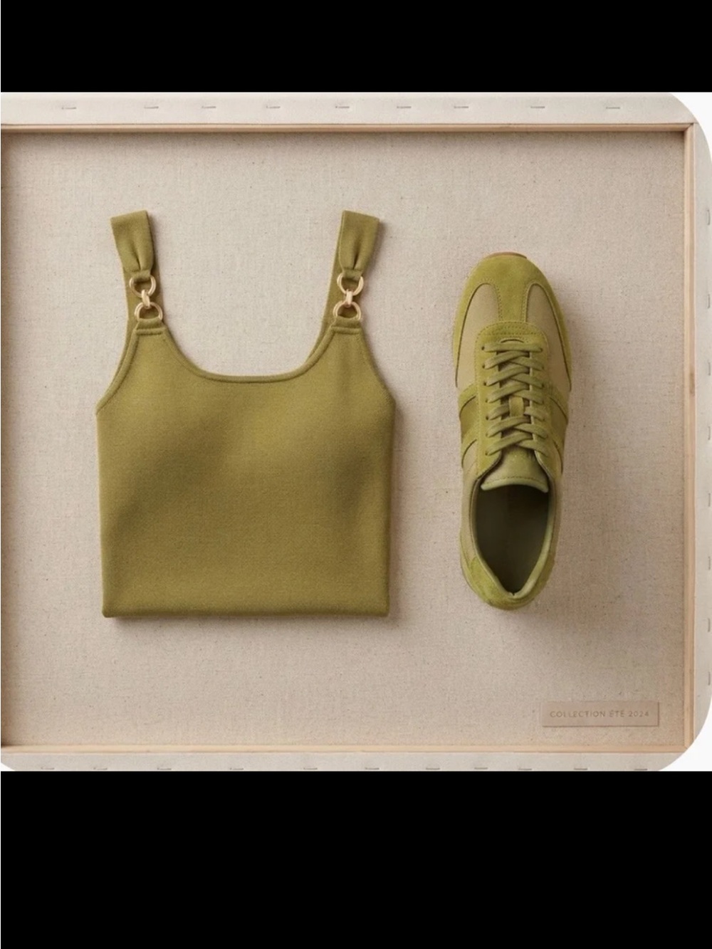 Olive Green Women's Casual Sneaker and Top